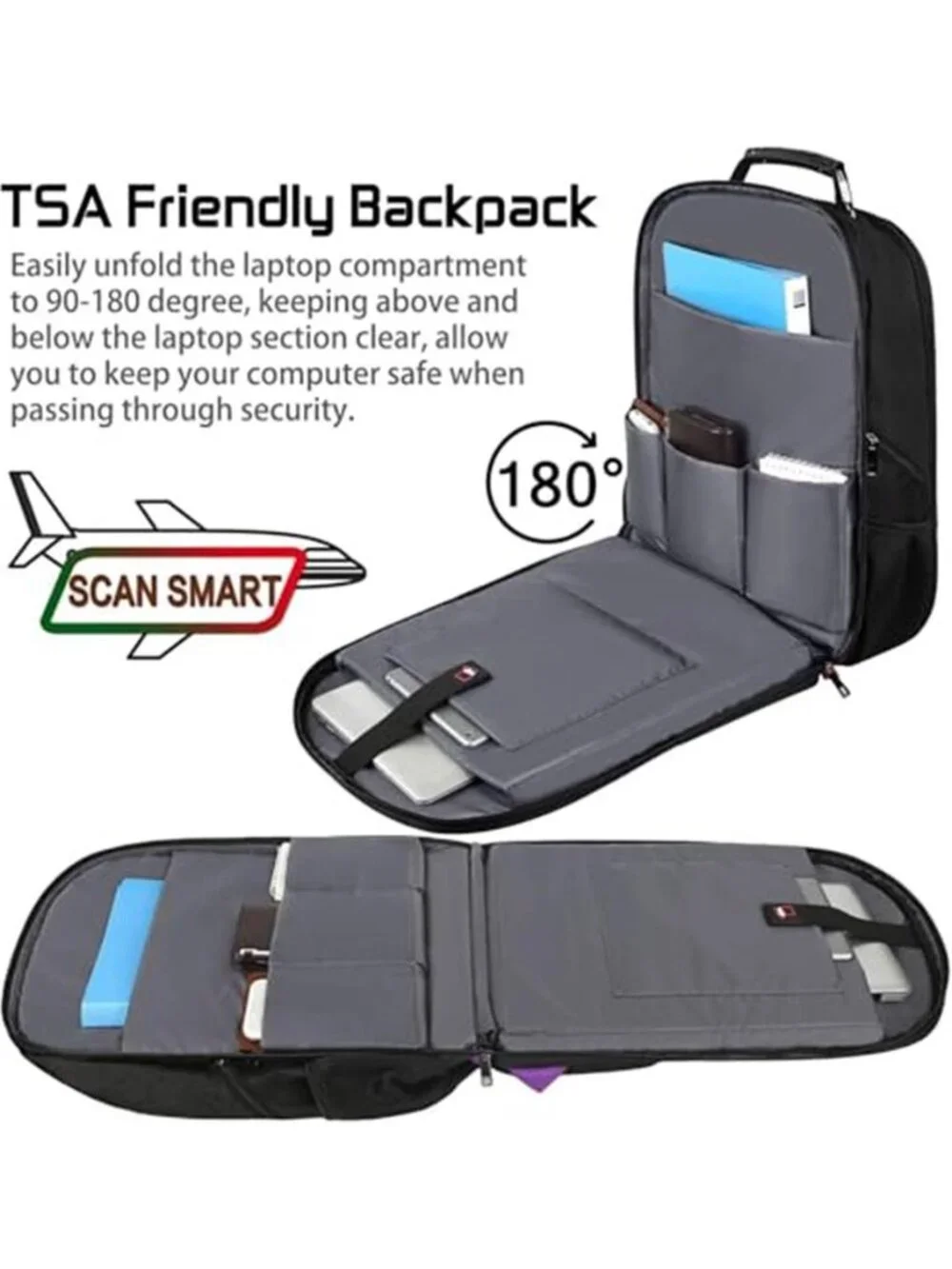 Extra Large Travel Laptop Backpack 60L TSA Carry On Gaming RFID 19 Inch Bag